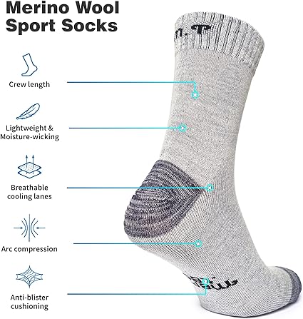 Laufsocken aus Merinowolle - (2er-Pack) Wolkenschwarz