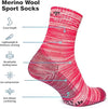 Laufsocken aus Merinowolle – (2er-Pack) Fuchsia gestreift