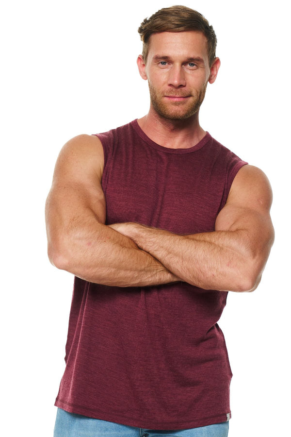 Men's Merino Wool Tank Top Burgundy