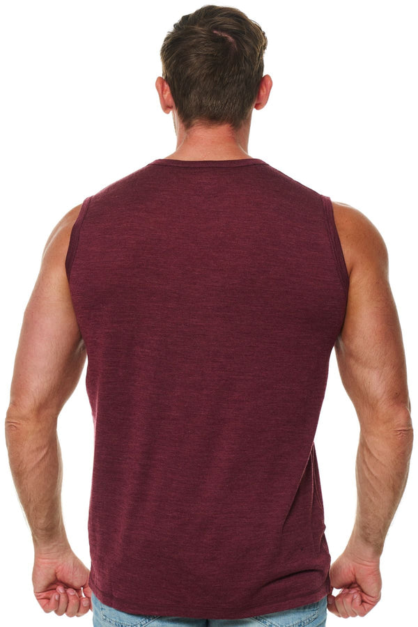 Men's Merino Wool Tank Top Burgundy