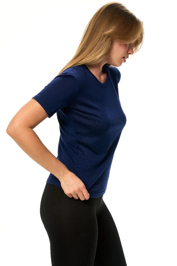 Damen Merino T-Shirt 165 Deep Navy | Rundhals