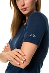 Damen Merino T-Shirt 165 Marineblau | Rundhals