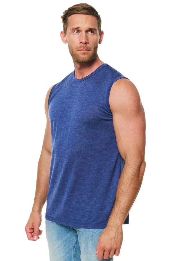 Men's Merino Wool Tank Top Windsor Blue