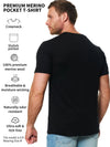 Men's Merino Wool Black Pocket T-Shirt
