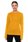 Women's Merino Long Sleeve Shirt 170 Yellow Weaved