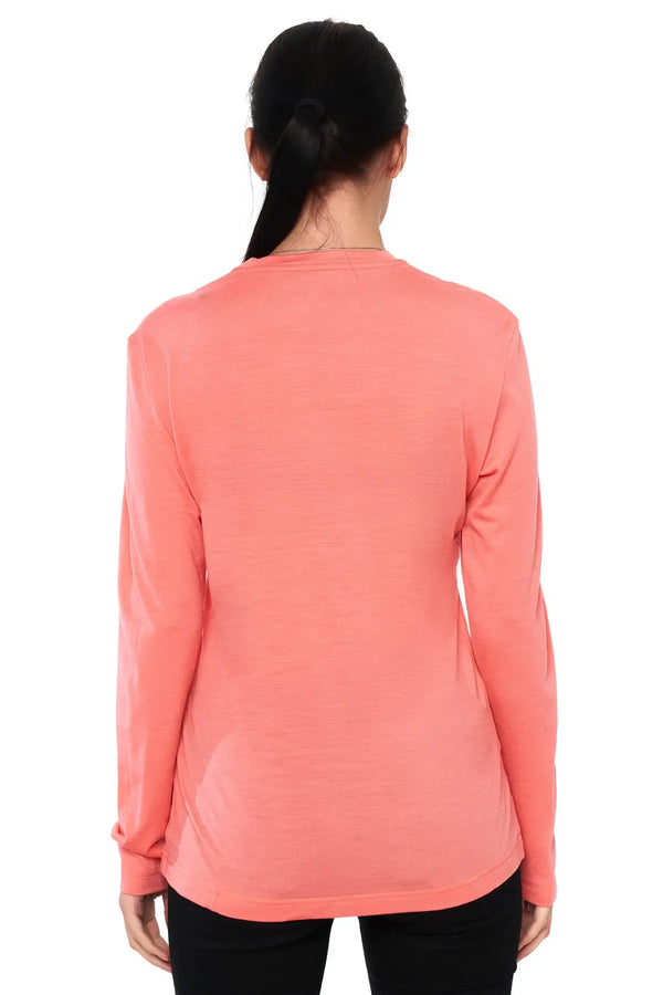 Women's Merino Long Sleeve Shirt 170 Salmon Pink