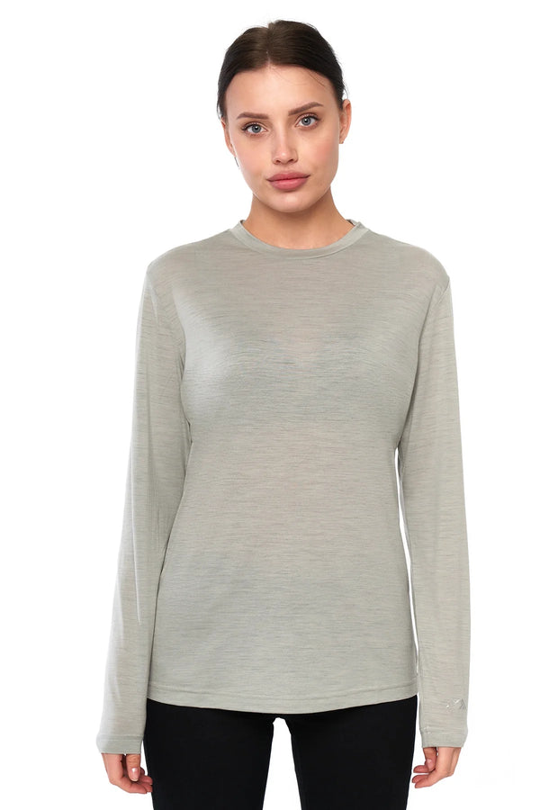 Women's Merino Long Sleeve Shirt 170 Silver Grey