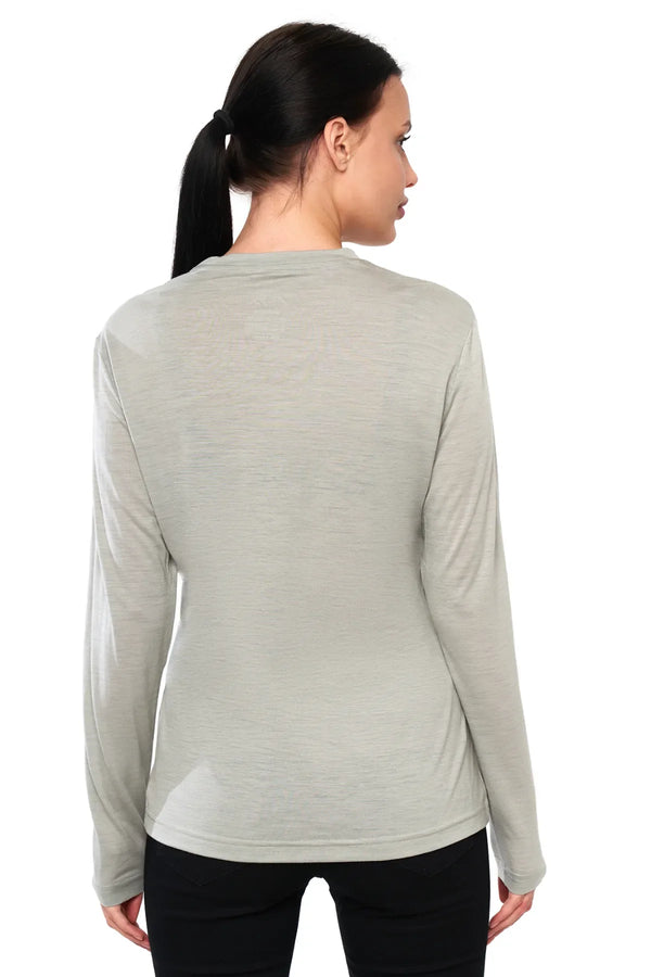 Women's Merino Long Sleeve Shirt 170 Silver Grey