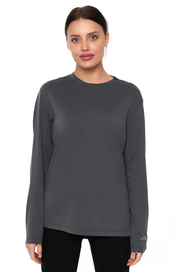 Women's Merino Long Sleeve Shirt 170 Grey Shingle