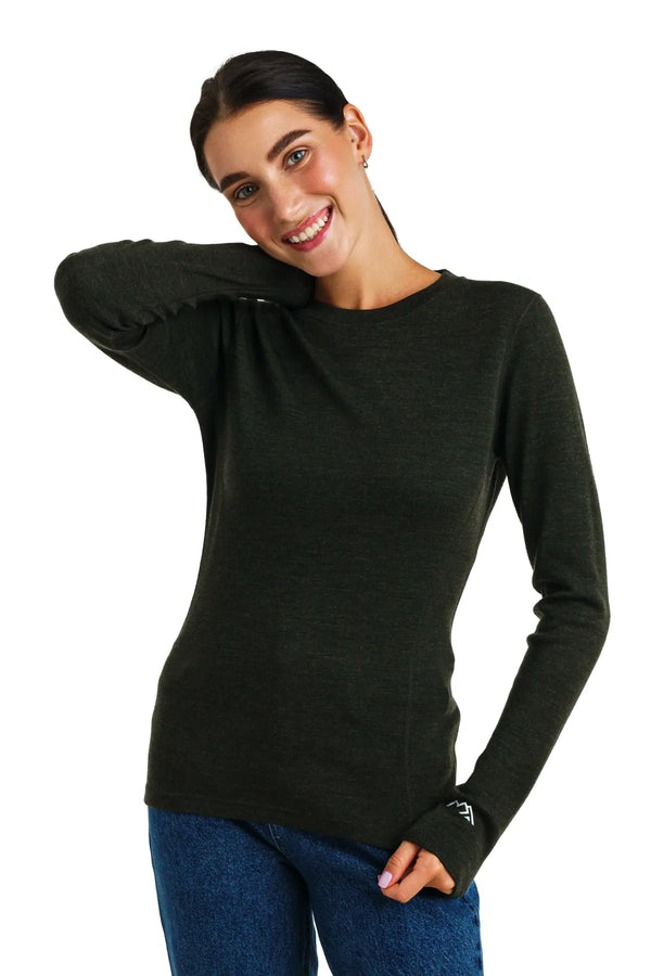 Women's Merino Long Sleeve 320 Army Green