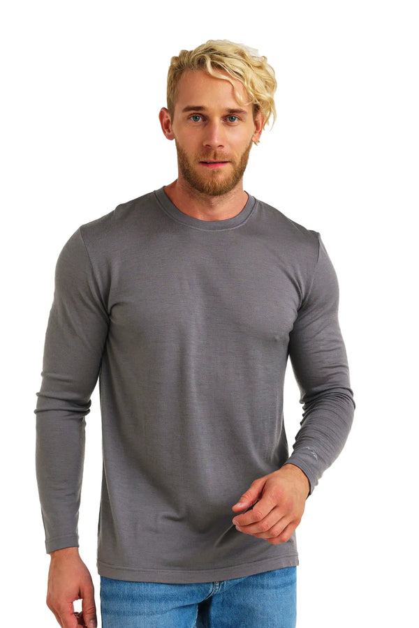 Men's Merino Long Sleeve 165 Perfect Grey +Socks