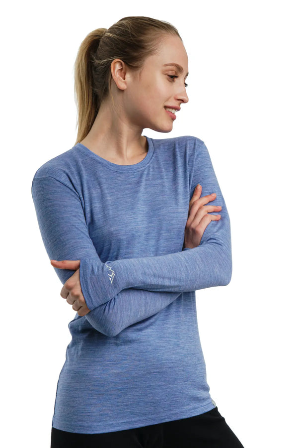 Damen Merino Langarmshirt 165 Deep Blue
