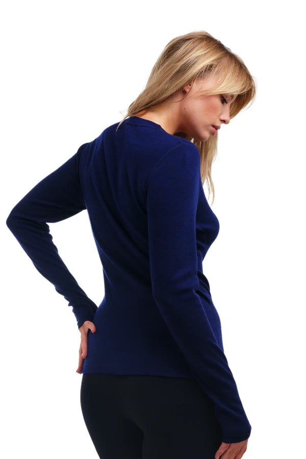 Merino Langarmshirt 250 für Damen Navy