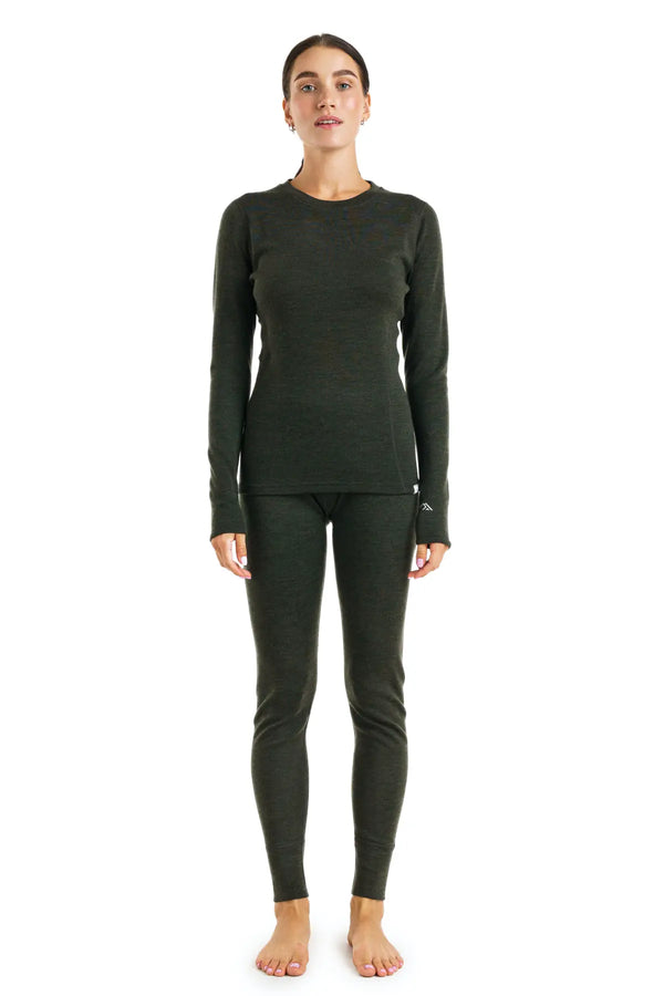 Damen Merino Thermo Set 320 Armeegrün