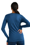 Merino Langarmshirt 165 für Damen, Denim Blue