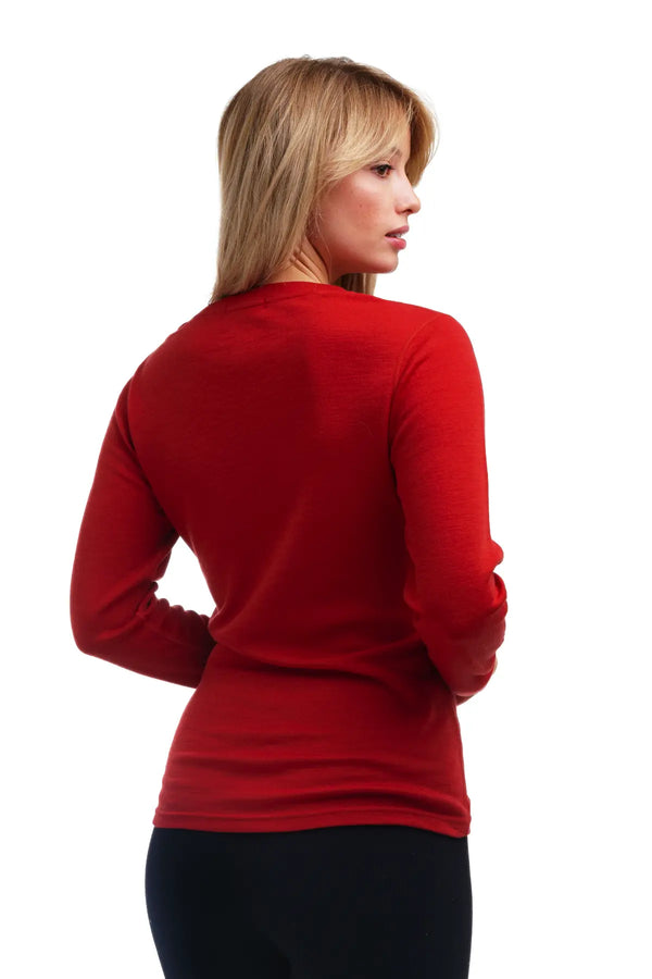 Women's Merino Long Sleeve 250 Cherry Red