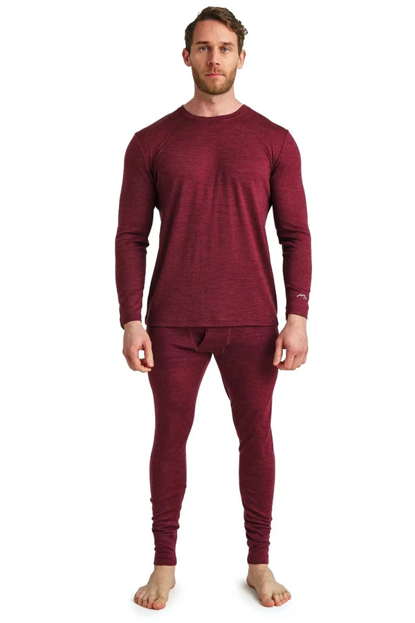 Herren Merino Thermo Set 165 Burgund