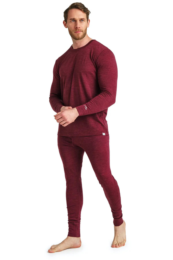 Herren Merino Thermo Set 165 Burgund