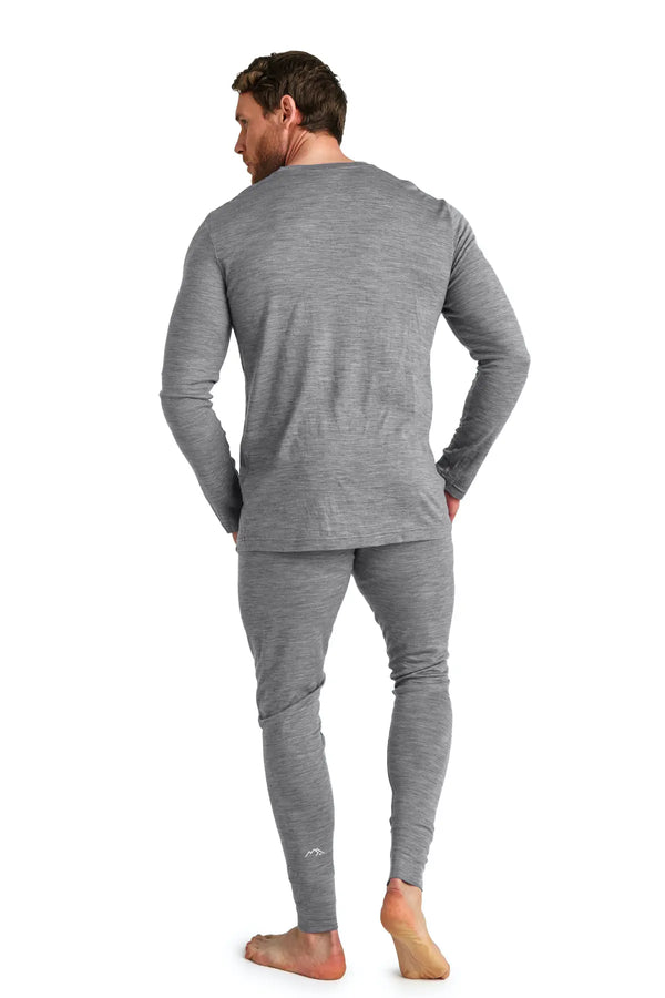 Herren Merino Thermo-Set 165 Grau meliert