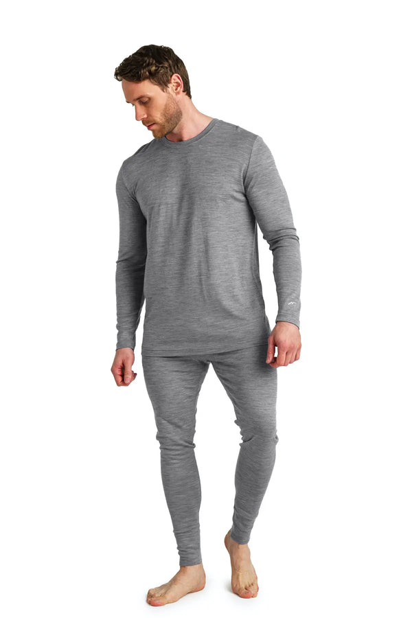 Herren Merino Thermo-Set 165 Grau meliert