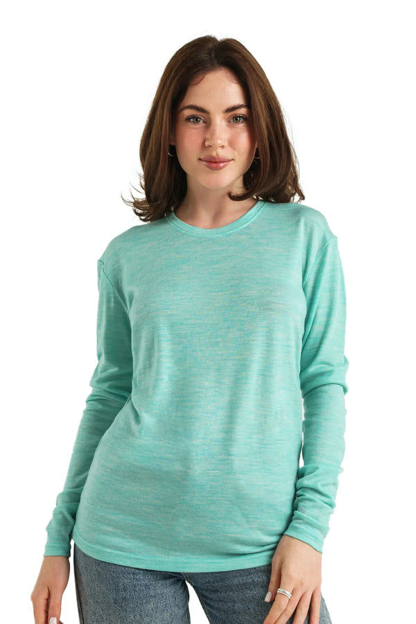 Damen Merino Langarmshirt 165 Mermaid Green