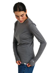Women 165 Merino Base Layer Long Sleeve Perfect Grey + Wool Socks