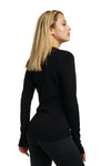 Merino Langarmshirt 250 für Damen Schwarz