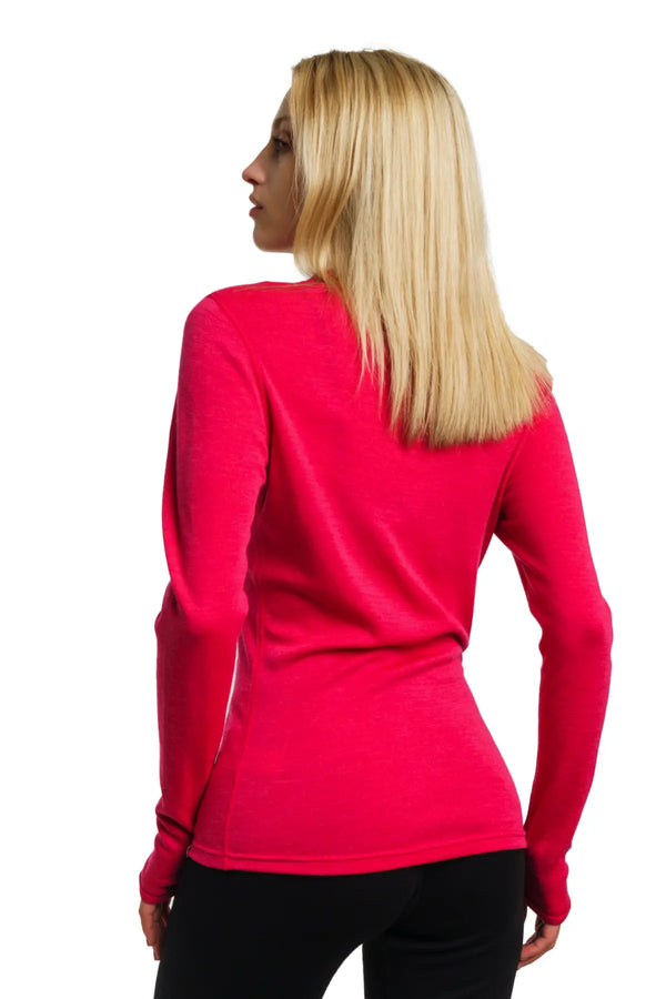Damen Merino Langarmshirt 250 Magenta