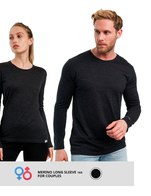 Couple's Merino Long Sleeve 165 Charcoal Grey