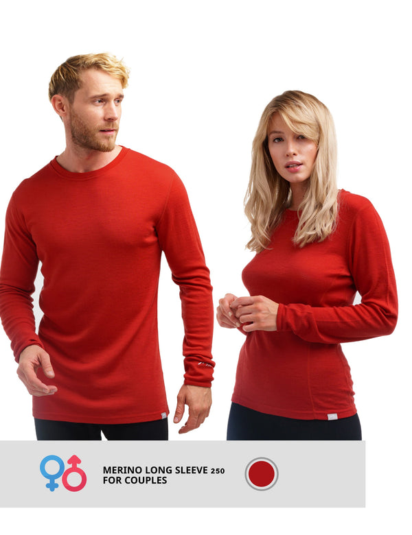 Couple's Merino Long Sleeve 250 Cherry Red