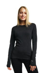 Merino Langarmshirt 250 für Damen Anthrazit