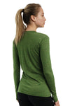 Damen Merino Langarmshirt 165 Grün Oliv