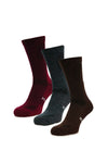Merino Wool Hiking Socks - Multicolor: Brown, Dark Green, Red