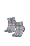Laufsocken aus Merinowolle – (2er-Pack) Grau gestreift