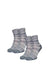 Laufsocken aus Merinowolle – (2er-Pack) Grau gestreift