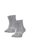 Laufsocken aus Merinowolle – (2er-Pack) Hellgrau meliert