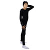 Set Merino per Bambini Nero + Berretto Nero