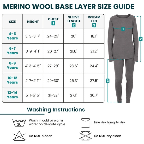 Set Merino per Bambini Nero + Berretto Nero