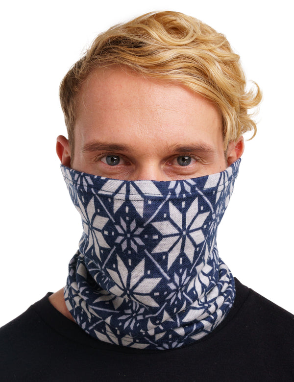 Merino Neck Gaiter 250 Snowflake Navy