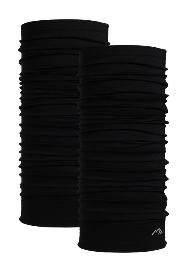 Merino Neck Gaiter 165 Black (Pack of 2)