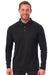 Men's Merino Wool Long Sleeve Polo Charcoal