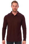 Men's Merino Wool Long Sleeve Polo Bordo