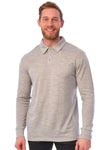 Men's Merino Wool Long Sleeve Polo Heather Grey