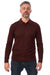 Men's Merino Wool Long Sleeve Polo Bordo Wine