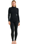 Women's Merino Thermal Set 320 Charcoal Zip-Up