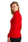 Merino Half Zip Langarmshirt 250 für Damen Kirschrot