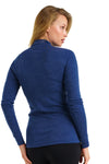 Merino Half Zip Langarmshirt 250 Windsor Blue für Damen