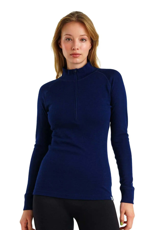 Merino Half Zip 250 für Damen, Marineblau