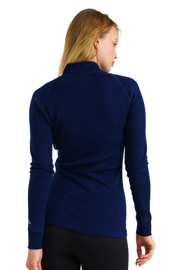 Merino Half Zip 250 für Damen, Marineblau