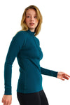 Women's Merino Half Zip Long Sleeve 250 Deep Teal